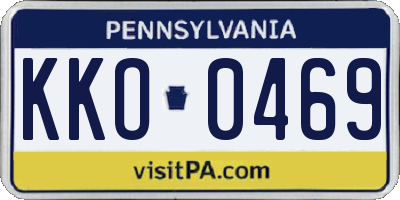 PA license plate KKO0469