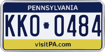 PA license plate KKO0484