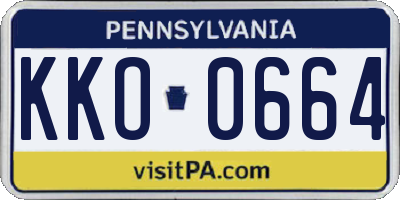PA license plate KKO0664