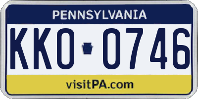 PA license plate KKO0746