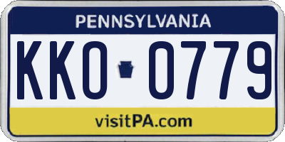PA license plate KKO0779
