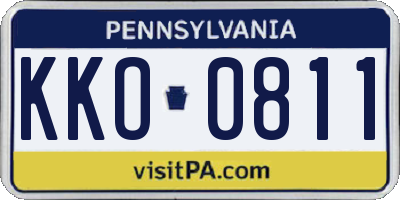 PA license plate KKO0811