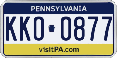 PA license plate KKO0877
