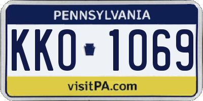 PA license plate KKO1069