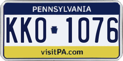 PA license plate KKO1076
