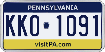 PA license plate KKO1091