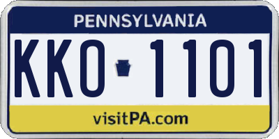 PA license plate KKO1101