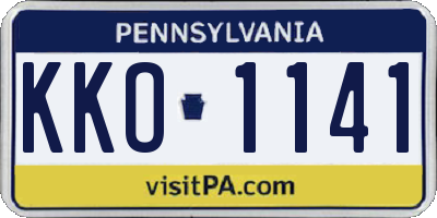 PA license plate KKO1141