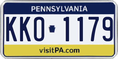 PA license plate KKO1179