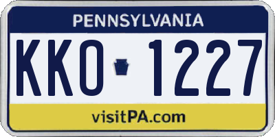 PA license plate KKO1227