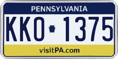 PA license plate KKO1375