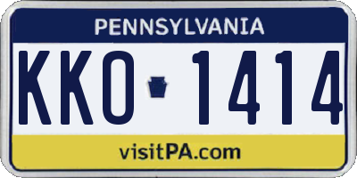 PA license plate KKO1414