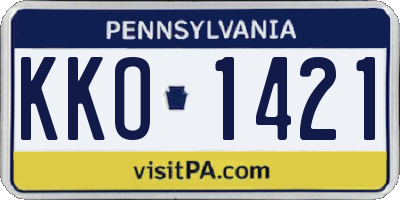PA license plate KKO1421