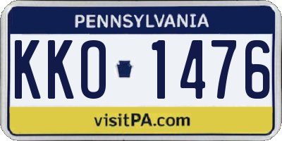 PA license plate KKO1476