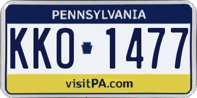 PA license plate KKO1477