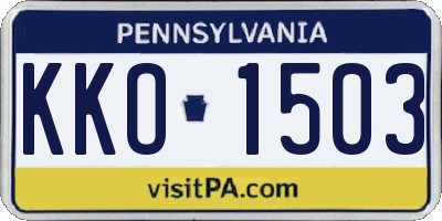 PA license plate KKO1503