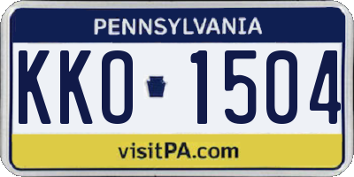 PA license plate KKO1504