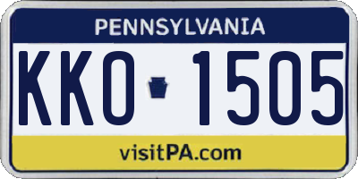 PA license plate KKO1505