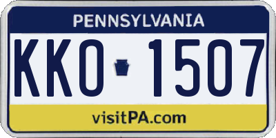 PA license plate KKO1507