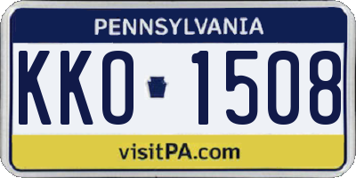 PA license plate KKO1508