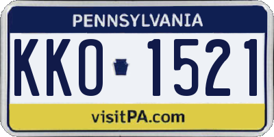 PA license plate KKO1521