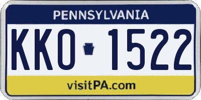 PA license plate KKO1522