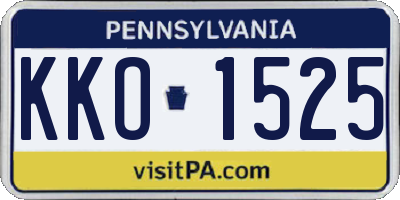 PA license plate KKO1525