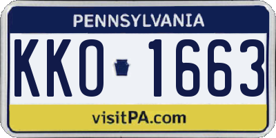 PA license plate KKO1663