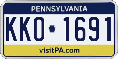 PA license plate KKO1691