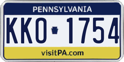 PA license plate KKO1754