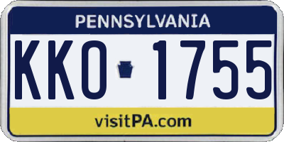 PA license plate KKO1755
