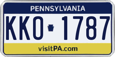 PA license plate KKO1787