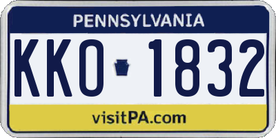 PA license plate KKO1832