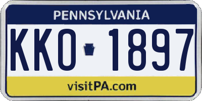 PA license plate KKO1897