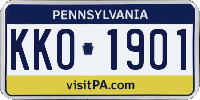 PA license plate KKO1901
