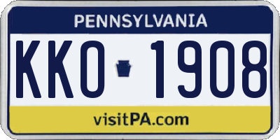 PA license plate KKO1908