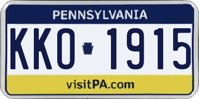 PA license plate KKO1915