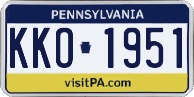 PA license plate KKO1951