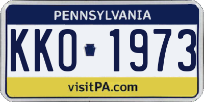 PA license plate KKO1973
