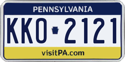PA license plate KKO2121