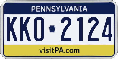 PA license plate KKO2124