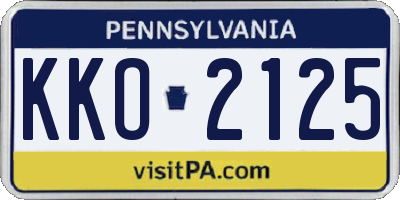 PA license plate KKO2125