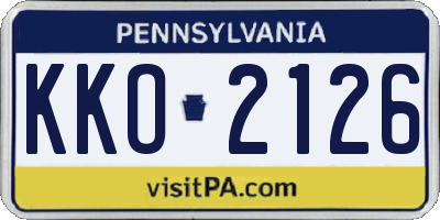 PA license plate KKO2126