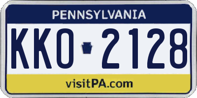 PA license plate KKO2128