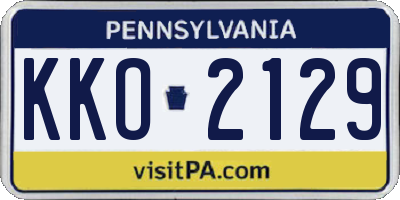 PA license plate KKO2129