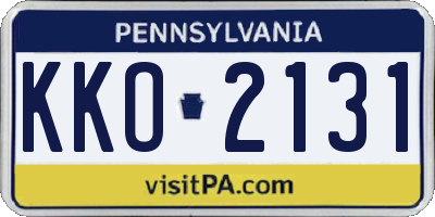 PA license plate KKO2131