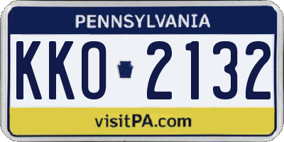 PA license plate KKO2132