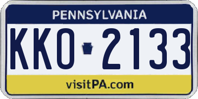 PA license plate KKO2133