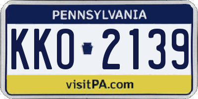 PA license plate KKO2139
