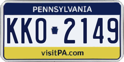 PA license plate KKO2149